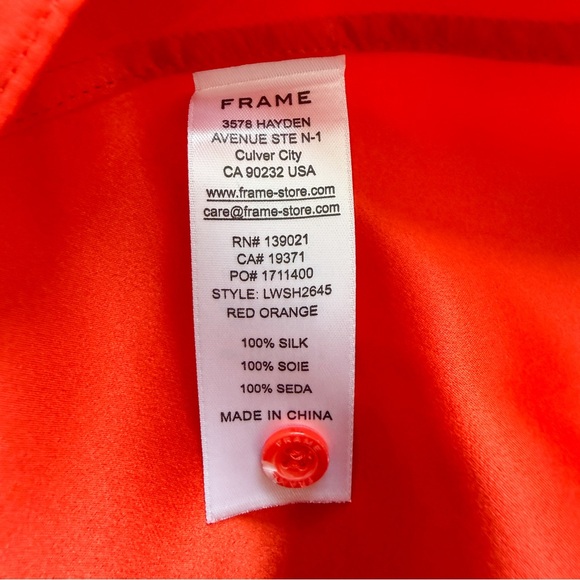 FRAME • Gillian Blouse in Red Orange - Picture 13 of 16